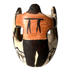 Vintage Native American Papago Hand Painted Pottery Effigy Pot (Signed)