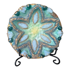 Vintage Duban Christel Limoges French MCM Enamel Art Dish - Star Pattern, 4.5”