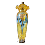 Vintage Durand Pulled Feather Art Nouveau Glass Dual Socket Lamp