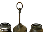 Antique Industrial Student Desk Lamp Double Shade Central Font Metal Lamp