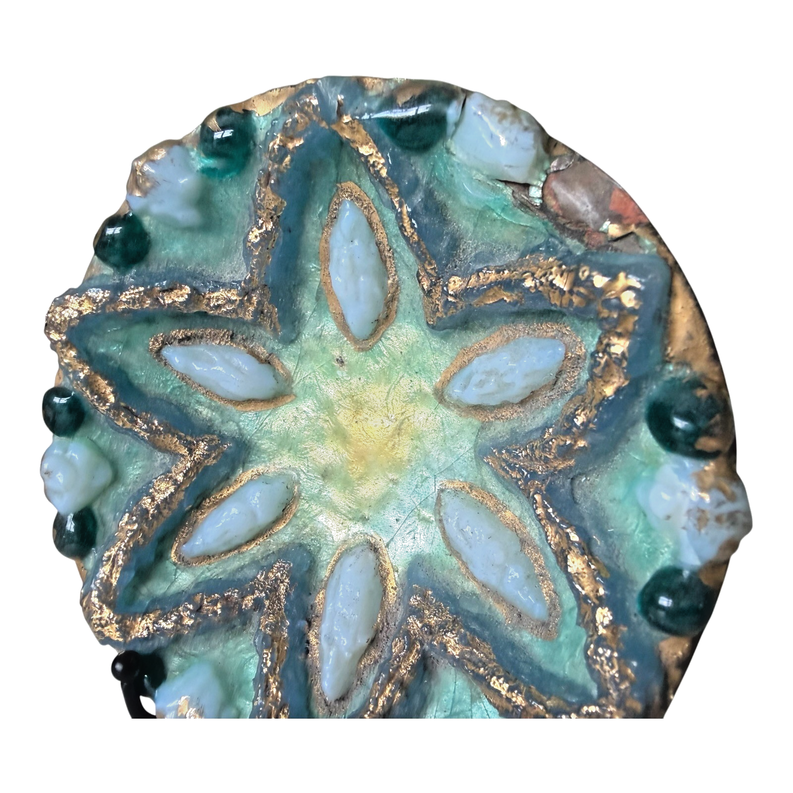 Vintage Duban Christel Limoges French MCM Enamel Art Dish - Star Pattern, 4.5”