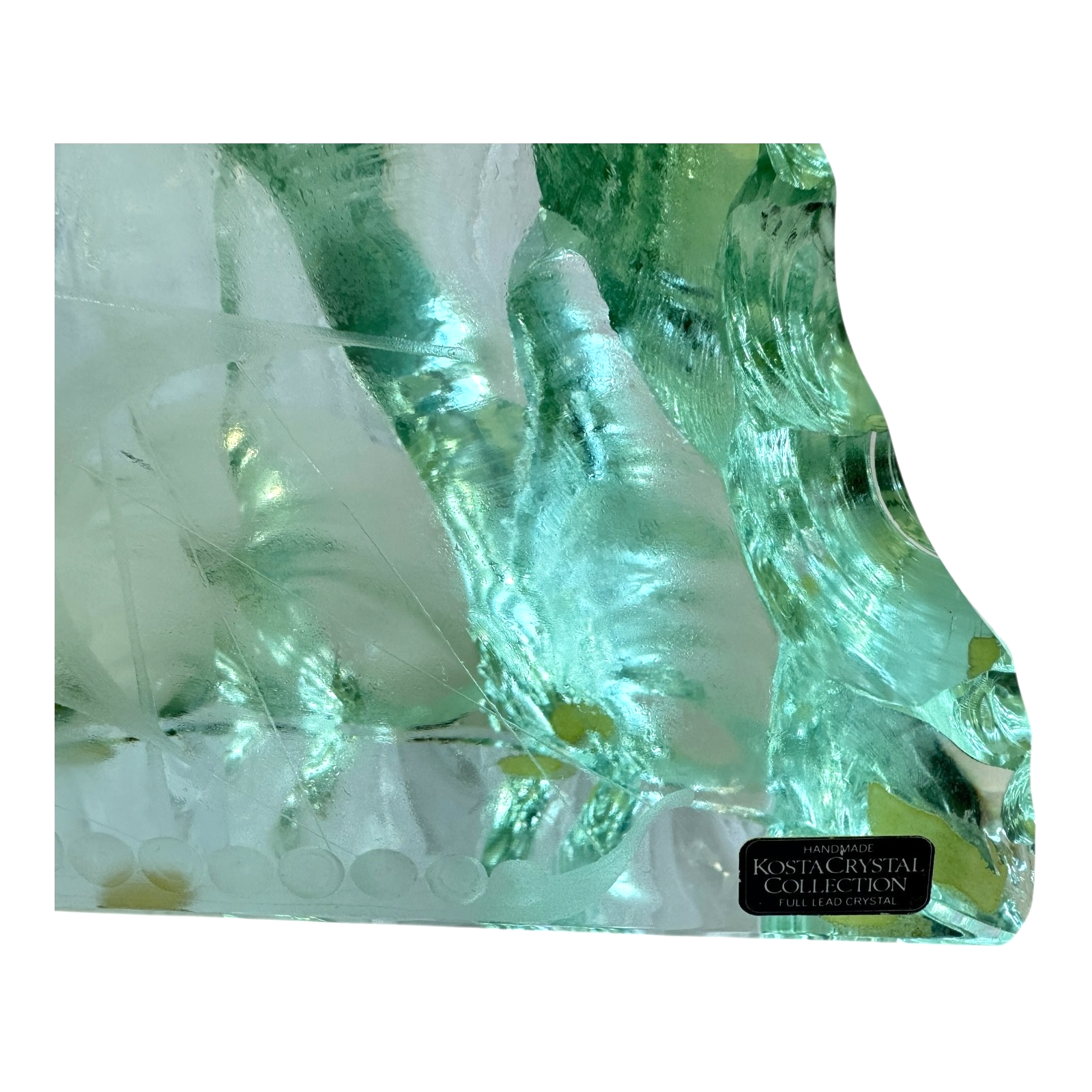 Vintage Kosta Boda Glass Iceberg Sculpture Viking Ship by Vicke Lindstrand