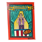 Vintage Carnival Sideshow Banner Style Folk Art Oil Painting - Signed Don Leslie
