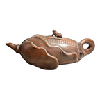 Antique Chinese Yixing Zisha Stoneware Teapot, Applied Frog Finial