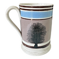 Antique Rare Staffordshire Purple Tree Mochaware Mocha Mug - Early 1800s