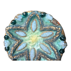 Vintage Duban Christel Limoges French MCM Enamel Art Dish - Star Pattern, 4.5”
