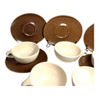 Vintage Roseville Pottery Raymor Coffee Cups and Saucers by Ben Siebel -Set of 5