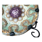 Vintage Duban Christel Limoges MCM Enamel Art Dish - Purple Green Gold, 8.5"