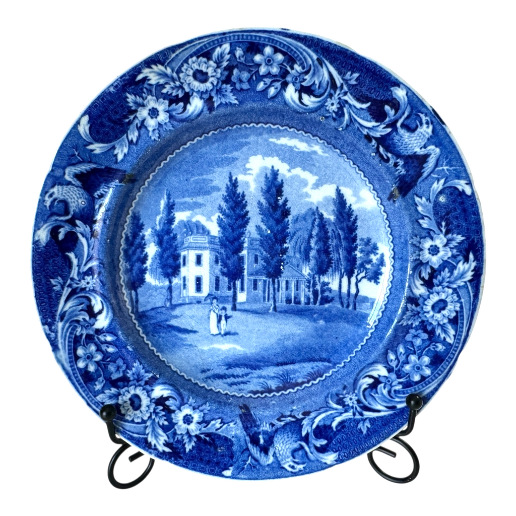 Antique Historical Staffordshire Blue White Transferware Plate – Hoboken NJ