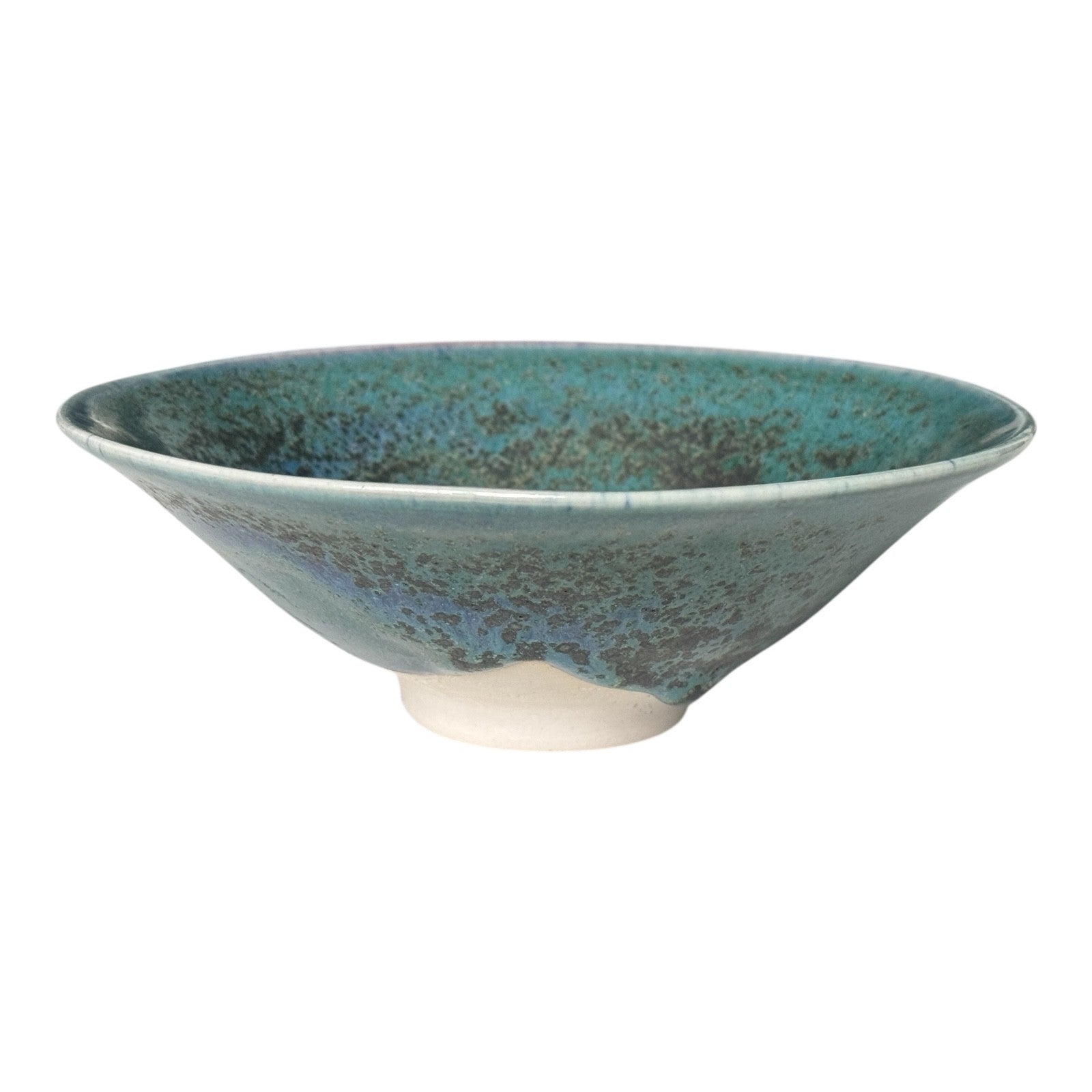 Vintage Japanese Makoto Yabe Studio Pottery Metallic Glaze Tea Bowl - Signed