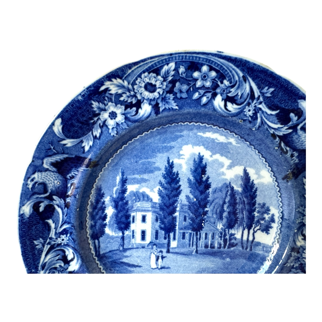 Antique Historical Staffordshire Blue White Transferware Plate – Hoboken NJ