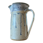 Vintage Country Farmhouse Studio Art Pottery Blue & Gray Pitcher (Signed)