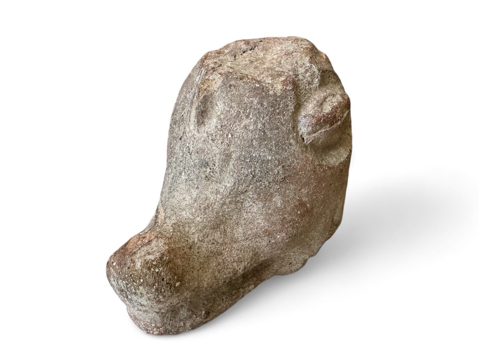 Antique Primitive Terracotta Animal Head Effigy Sculpture Fragment