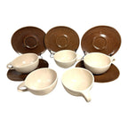 Vintage Roseville Pottery Raymor Coffee Cups and Saucers by Ben Siebel -Set of 5