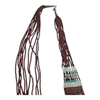 Vintage Native American Beaded Necklace with Navajo Rug Pattern