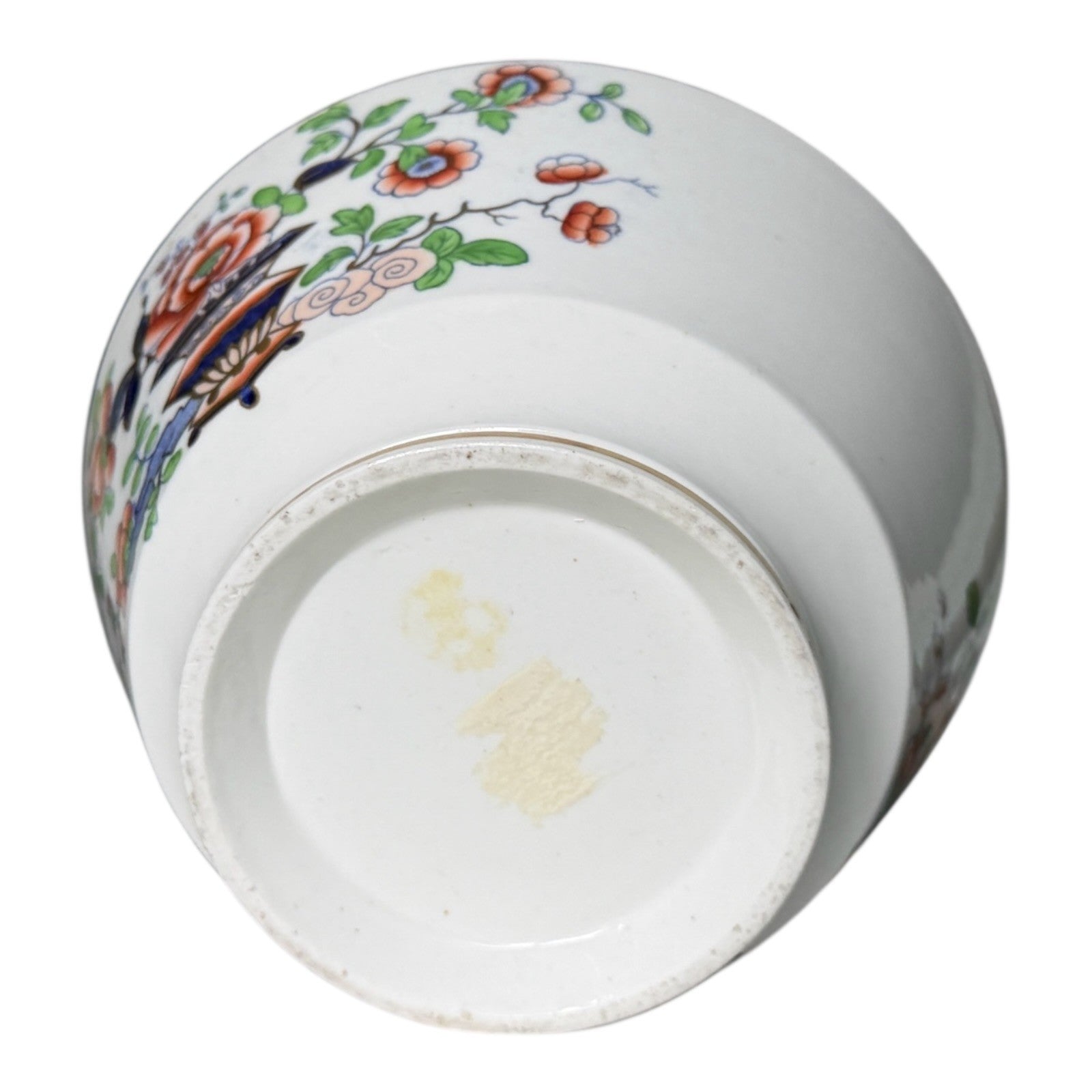 Antique 1800s English Ironstone Bowl - Imari Jardiniere Pattern & Cobalt Blue