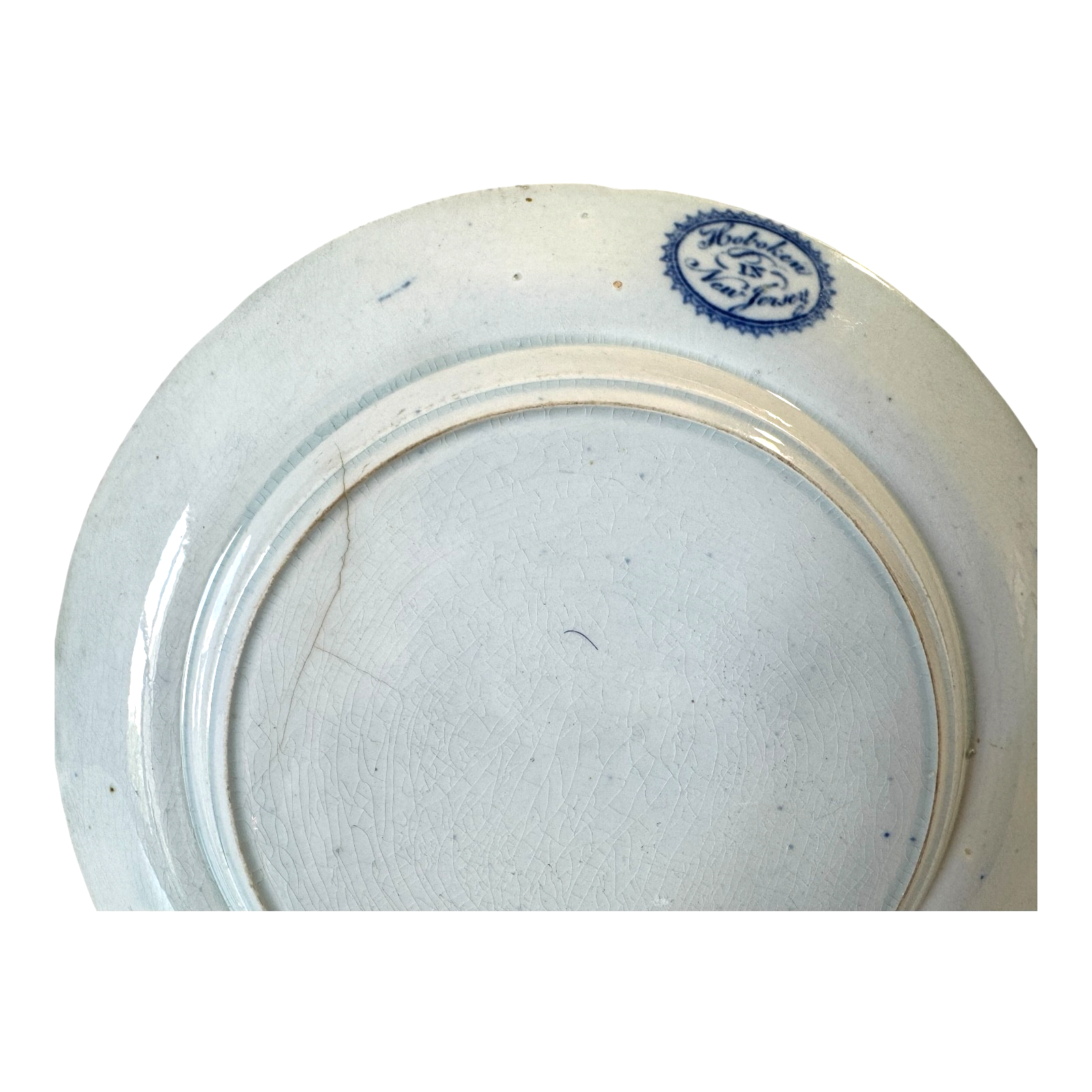 Antique Historical Staffordshire Blue White Transferware Plate – Hoboken NJ