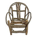 Antique Primitive Miniature Bentwood Chair - Old Hickory Style Doll Furniture