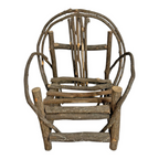 Antique Primitive Miniature Bentwood Chair - Old Hickory Style Doll Furniture