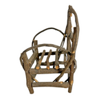 Antique Primitive Miniature Bentwood Chair - Old Hickory Style Doll Furniture