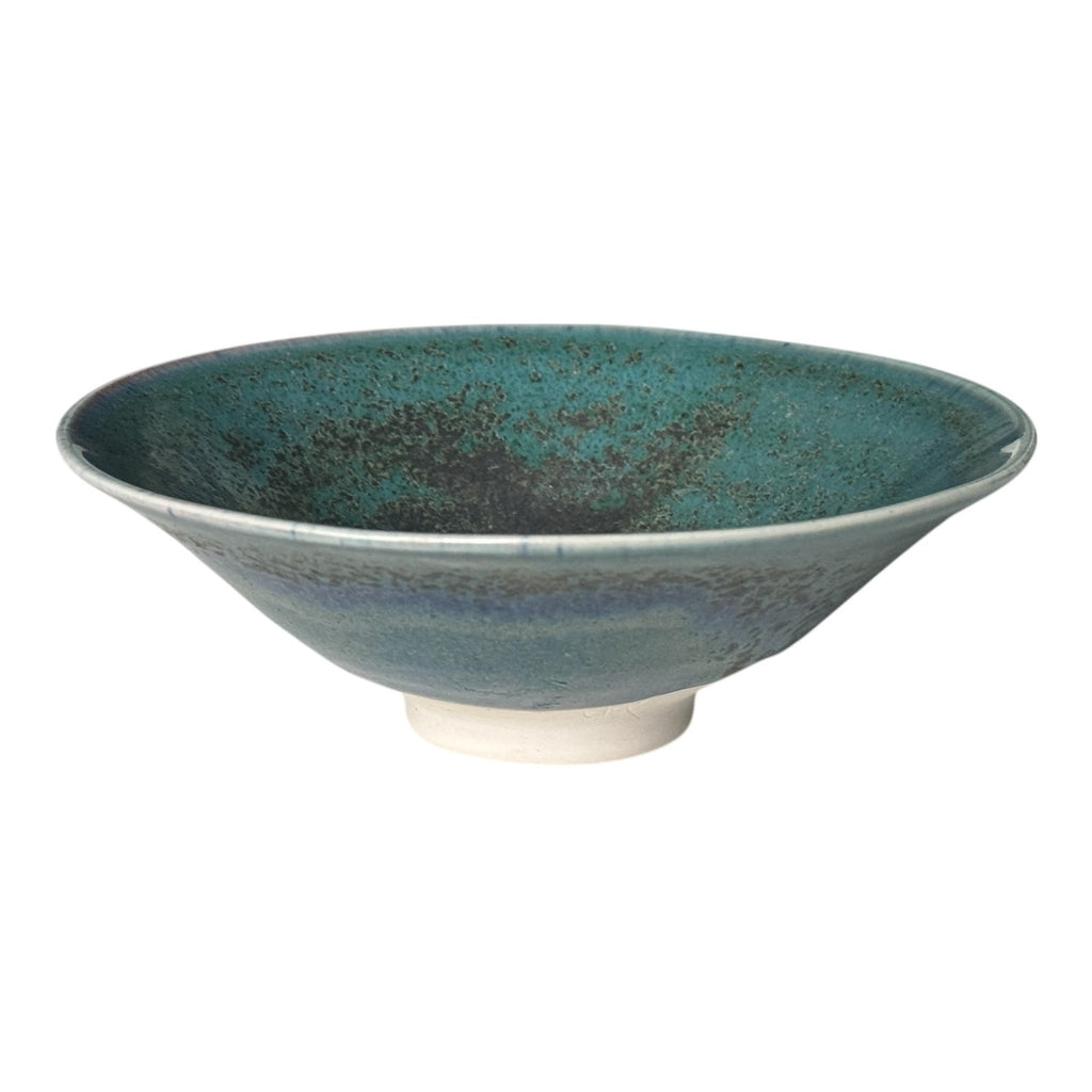 Vintage Japanese Makoto Yabe Studio Pottery Metallic Glaze Tea Bowl - Signed