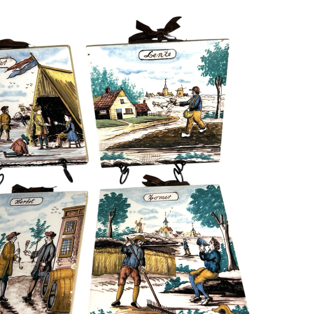 Vintage Westraven Holland Labor of the Seasons Tiles - Complete Set of 4