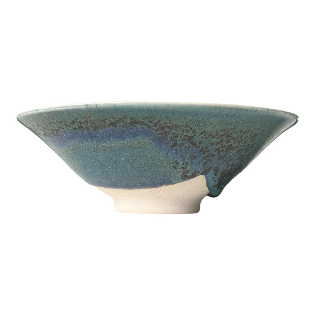 Vintage Japanese Makoto Yabe Studio Pottery Metallic Glaze Tea Bowl - Signed