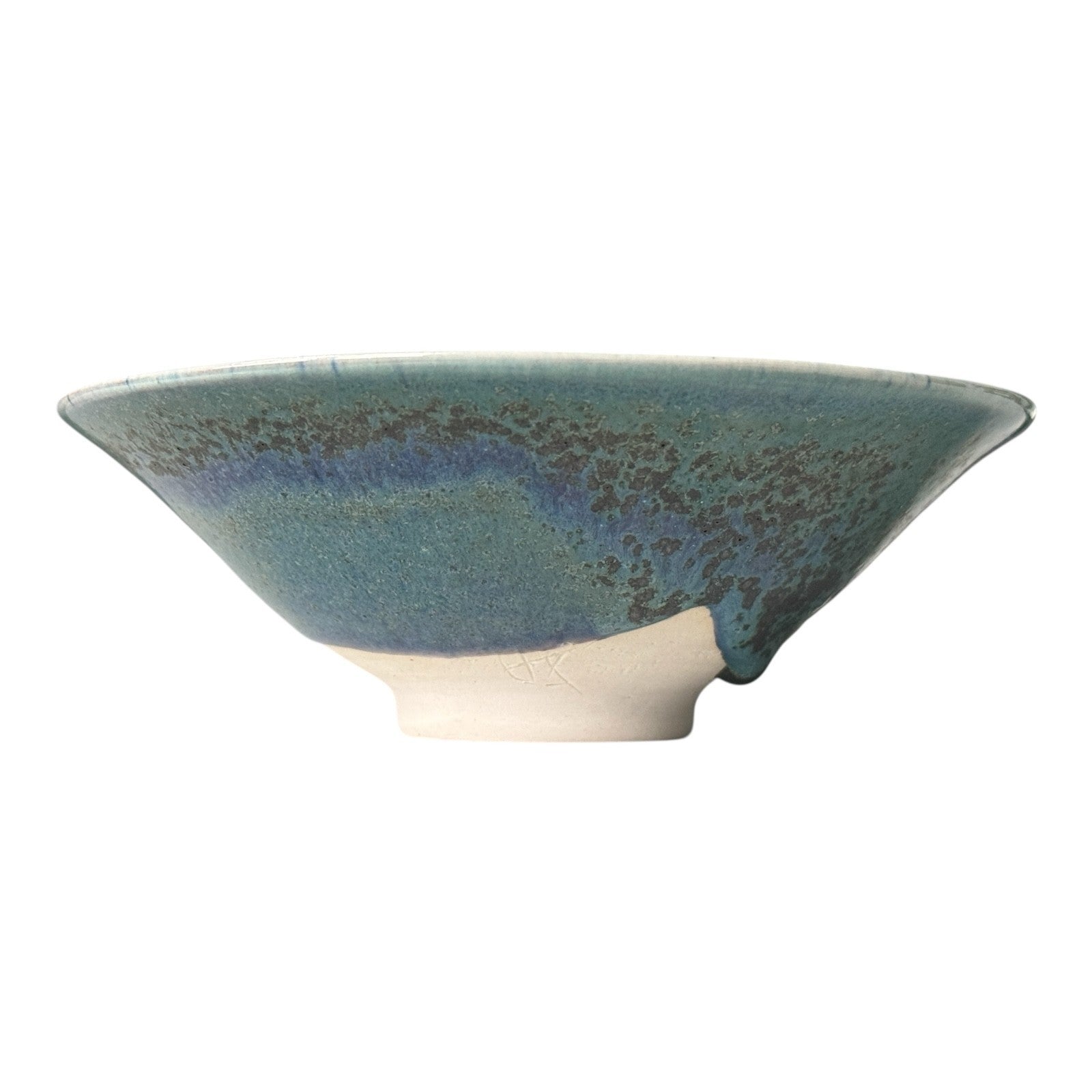 Vintage Japanese Makoto Yabe Studio Pottery Metallic Glaze Tea Bowl - Signed