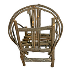 Antique Primitive Miniature Bentwood Chair - Old Hickory Style Doll Furniture