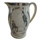 Antique Staffordshire Liverpool Storytelling Silver Painted Pitcher Jug