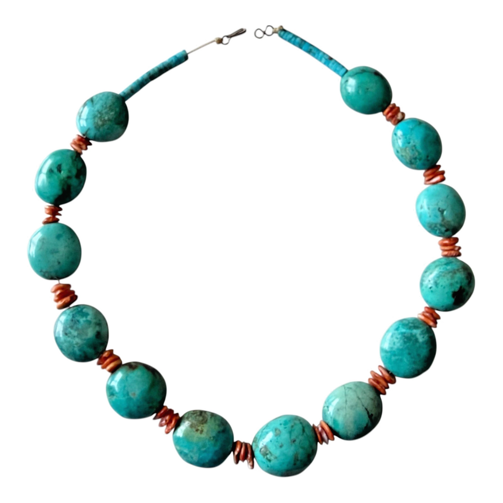 Vintage Southwestern Chunky Chinese Turquoise Statement Necklace