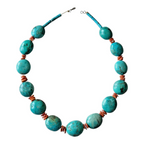 Vintage Southwestern Chunky Chinese Turquoise Statement Necklace