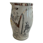 Antique Staffordshire Liverpool Storytelling Silver Painted Pitcher Jug