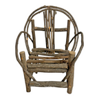 Antique Primitive Miniature Bentwood Chair - Old Hickory Style Doll Furniture