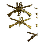 Vintage WW1 Crossed Rifle Pins (18th Infantry)