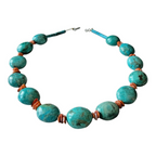 Vintage Southwestern Chunky Chinese Turquoise Statement Necklace