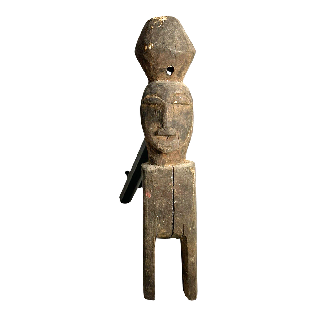 Antique African Baule Hand-Carved Double-Sided Wooden Heddle Pulley - Tribal Art
