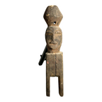 Antique African Baule Hand-Carved Double-Sided Wooden Heddle Pulley - Tribal Art