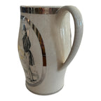 Antique Staffordshire Liverpool Storytelling Silver Painted Pitcher Jug