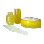Vintage Murano Three Piece Vanity Set by Seguso - Handblown Yellow Art Glass