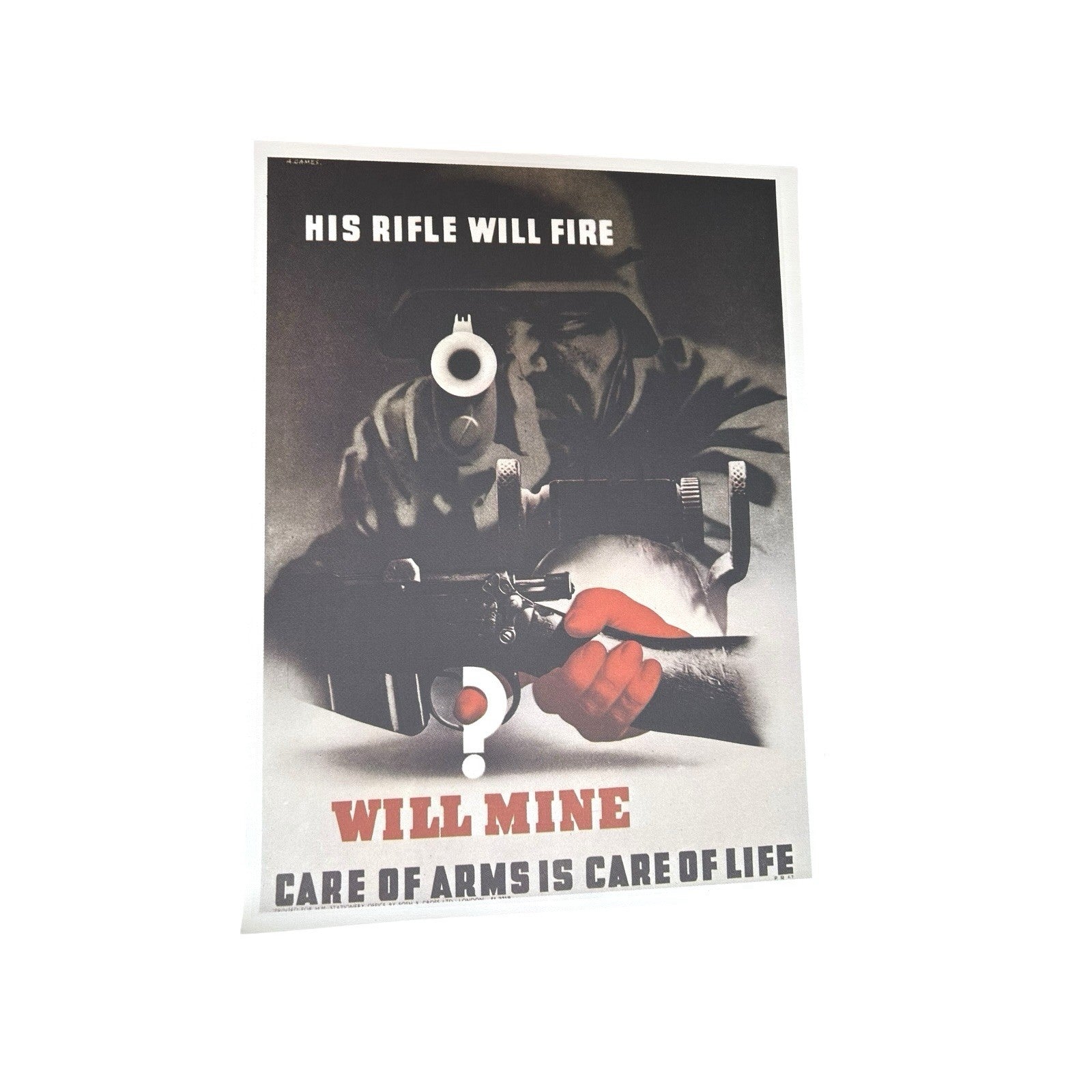 Vintage Giclee of British WW2 Poster Care of Arms by Abram Games