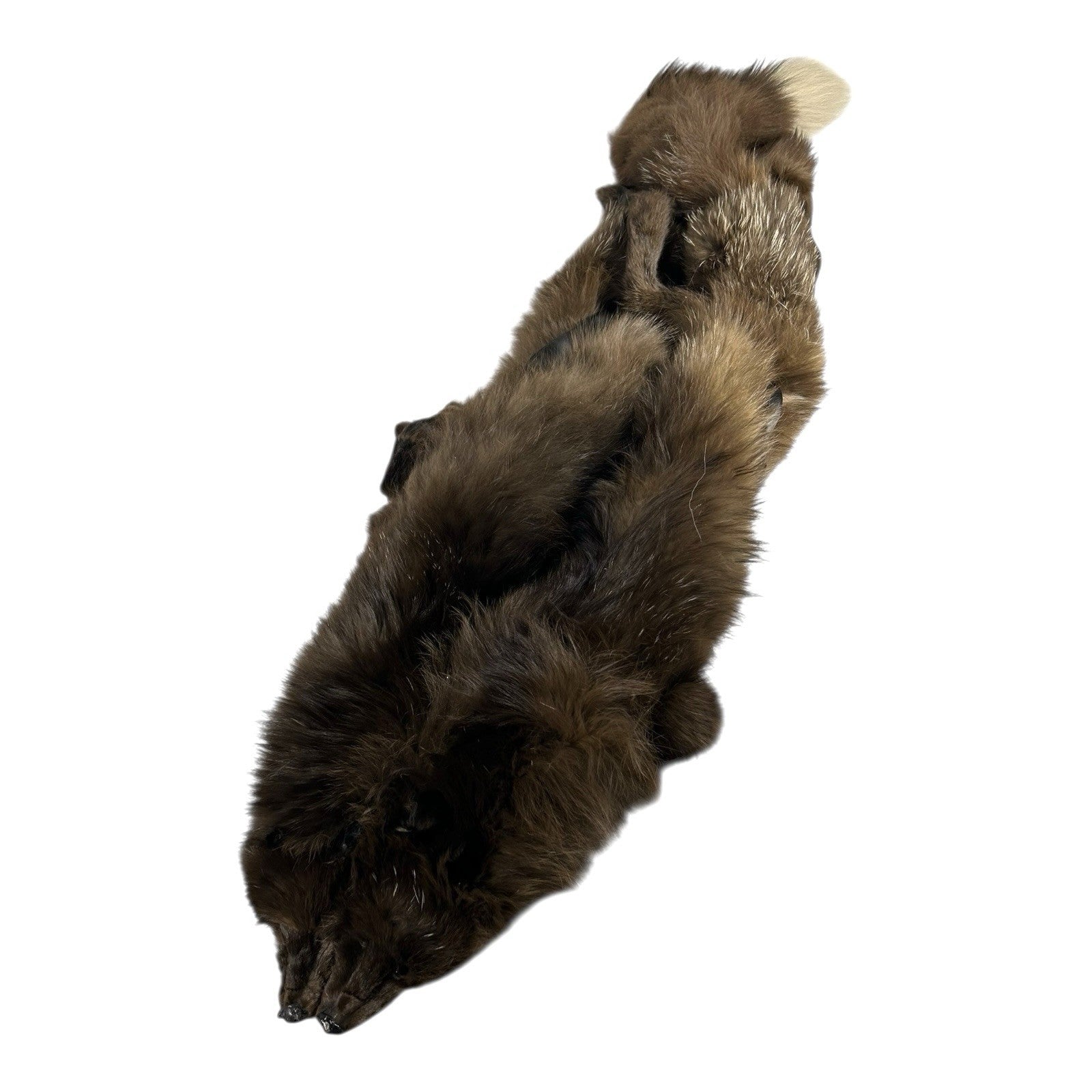 Vintage 1930's Full Mink Fur 2 Pelt Stole Scarf with Heads, Tails & Feet