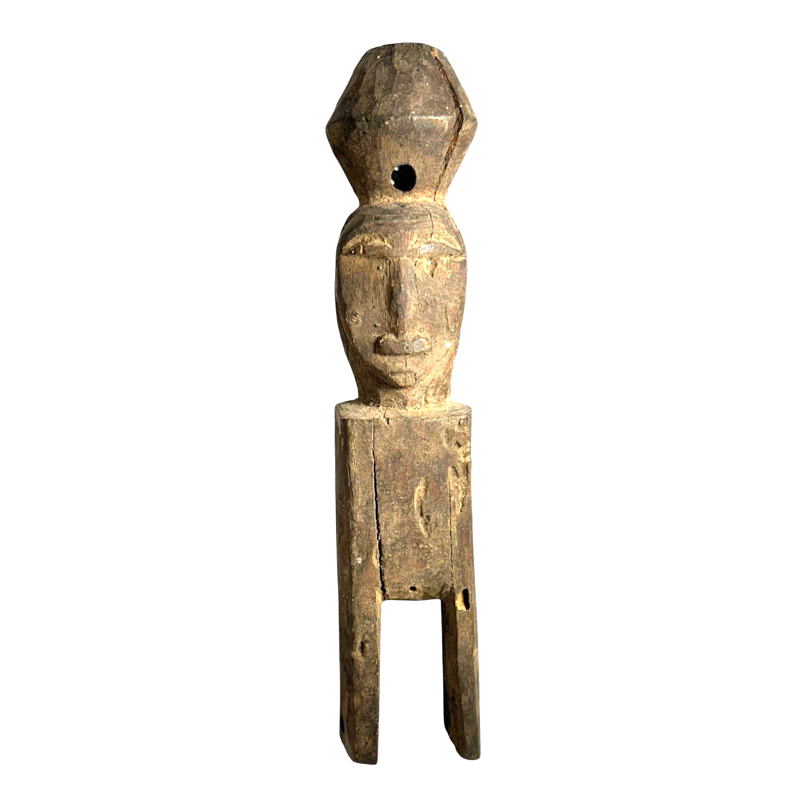 Antique African Baule Hand-Carved Double-Sided Wooden Heddle Pulley - Tribal Art