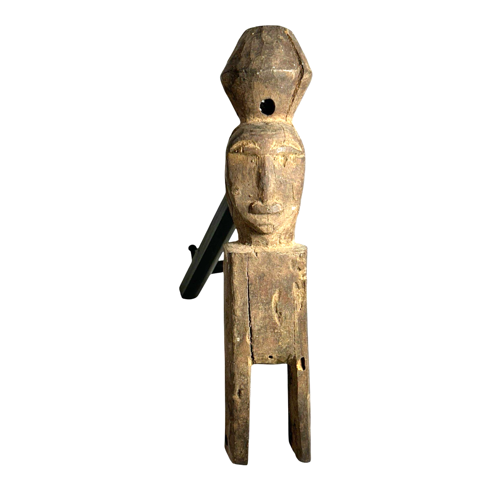 Antique African Baule Hand-Carved Double-Sided Wooden Heddle Pulley - Tribal Art
