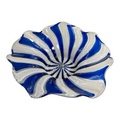 Vintage Mid-Century Murano Blue & White Latticino Art Glass Bowl