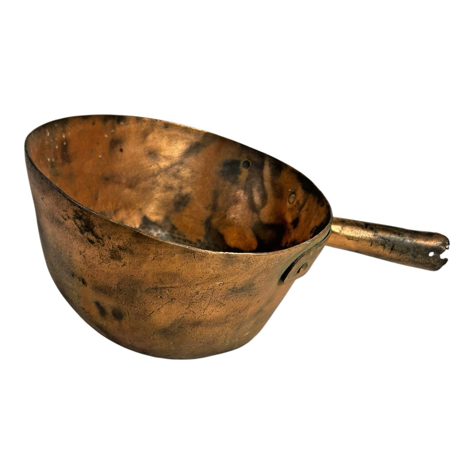 Antique Farmhouse Decorative Handled Copper Pot or Planter