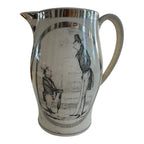 Antique Staffordshire Liverpool Storytelling Silver Painted Pitcher Jug