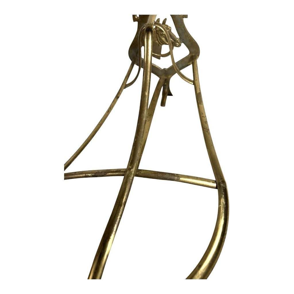 Vintage English Saddle Horse Head Brass Saddle Rack Bracket