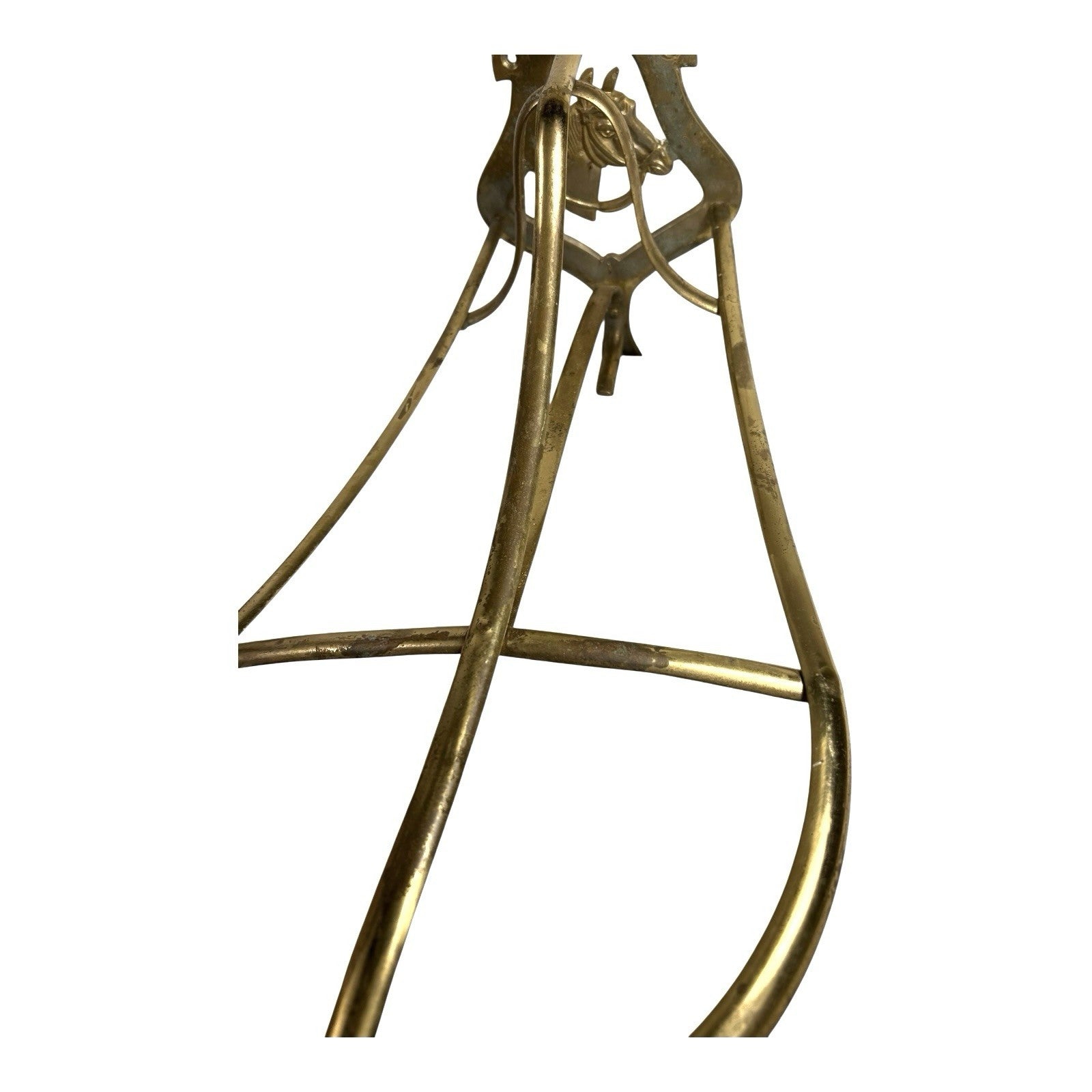 Vintage English Saddle Horse Head Brass Saddle Rack Bracket