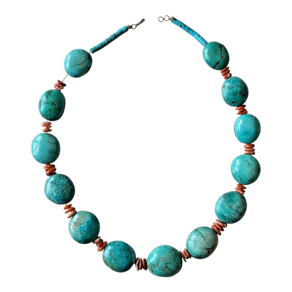 Vintage Southwestern Chunky Chinese Turquoise Statement Necklace